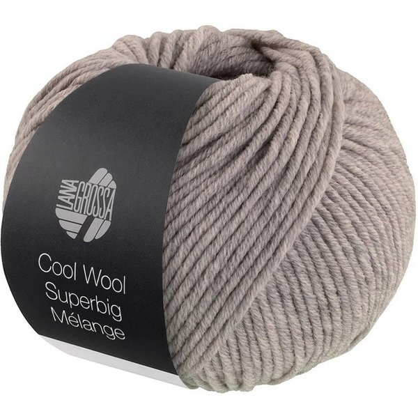 LANA GROSSA Cool Wool Superbig Melange 0215 graubeige meliert Häkelwolle, 80 m