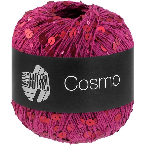 LANA GROSSA COSMO Beilaufgarn mit großen und kleinen Pailletten Häkelwolle, 260 m (Beilaufgarn aus Baumwolle mit großen und kleinen Pailletten, Für Pullover, Ca