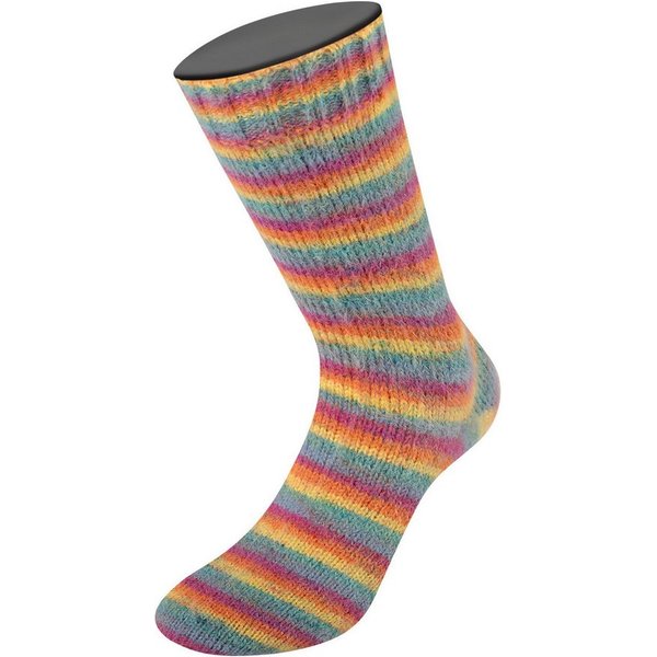 LANA GROSSA Cosy Socks Multi Stripes Häkelwolle, 400 m