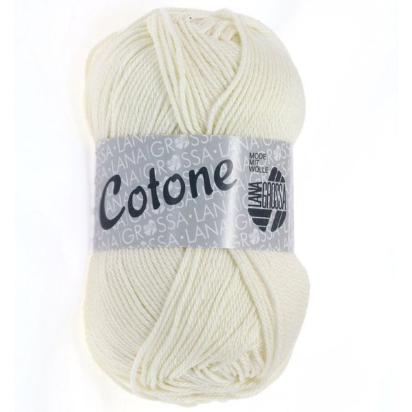 LANA GROSSA Cotone 0028 natur Häkelwolle, 125 m