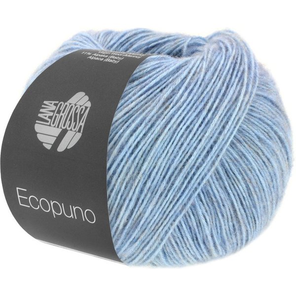 LANA GROSSA ECOPUNO Superweiches Netzgarn aus Baumwolle Häkelwolle, 215 m (72 % Baumwolle kombiniert mit Merino und feinem Alpaka, Superweiches Netzgarn aus Bau