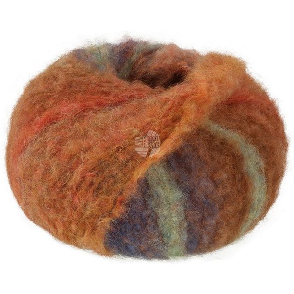 LANA GROSSA Gigante Multi 0104 camel schokobraun orange minttürkis senfgel... Häkelwolle, 150 m