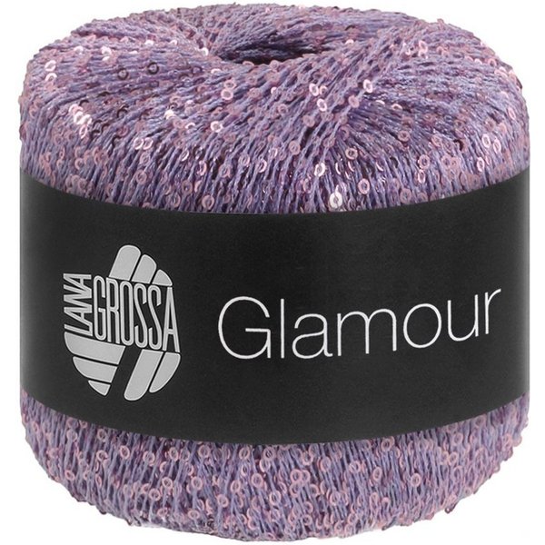 LANA GROSSA GLAMOUR Häkelwolle, 115 m (Beilaufgarn mit Pailletten für funkelnde Akzente), 25 g