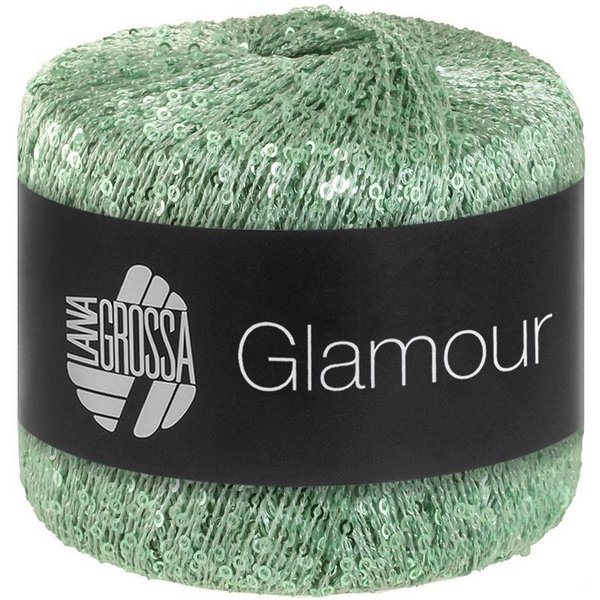 LANA GROSSA GLAMOUR Häkelwolle, 115 m (Beilaufgarn mit Pailletten für funkelnde Akzente), 25 g