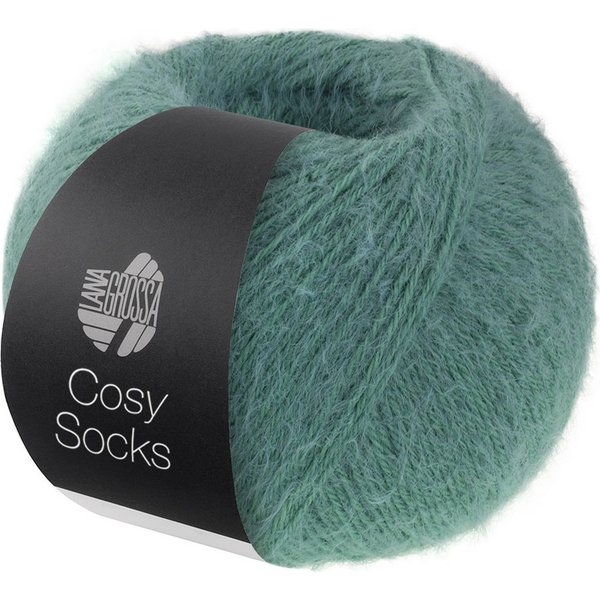 LANA GROSSA Meilenweit 100 g COSY SOCKS Häkelwolle, 420 m (Flauschige Sockenwolle mit Merinowolle, waschmaschinenfest), 100 g