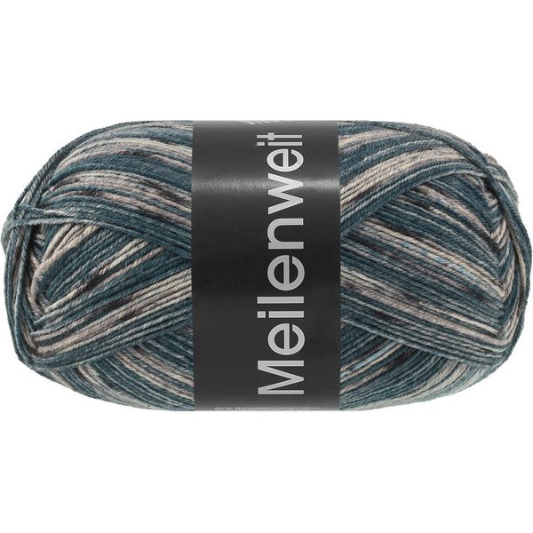 LANA GROSSA MEILENWEIT 100 g DENIM MIX Häkelwolle, 420 m (zeitlose 4-fach Herren-Sockenwolle), 100 g