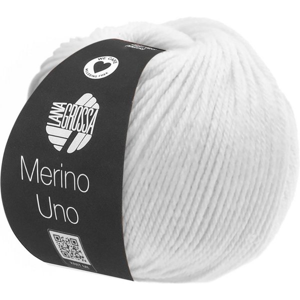LANA GROSSA MERINO UNO Häkelwolle, 125 m (Extrafeine Merinowolle mit Superwash-Ausrüstung), 50 g
