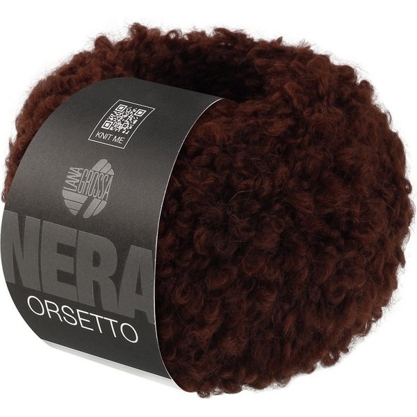 LANA GROSSA ORSETTO (NERA) Häkelwolle, 75 m (Weiches Bouclé-Garn aus Alpaka- und Merinofasern), 50 g