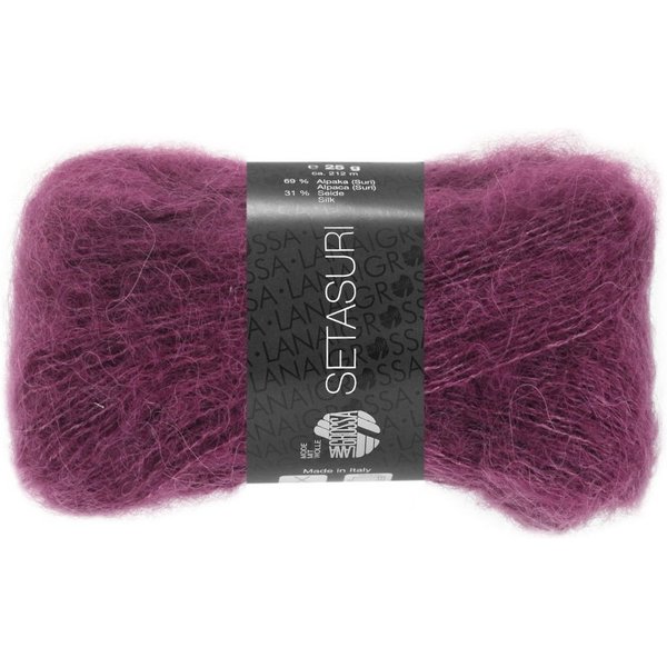 LANA GROSSA SETASURI Häkelwolle, 212 m (Feines Lace-Garn aus Alpaka (Suri) und Seide), 25 g