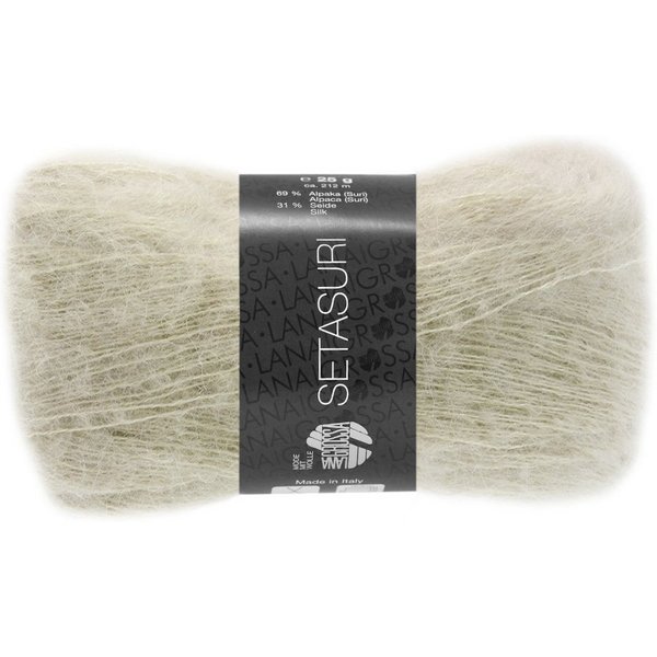 LANA GROSSA SETASURI Häkelwolle, 212 m (Feines Lace-Garn aus Alpaka (Suri) und Seide), 25 g