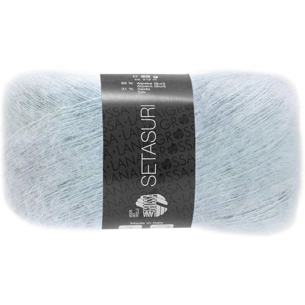 LANA GROSSA SETASURI Häkelwolle, 212 m (Feines Lace-Garn aus Alpaka (Suri) und Seide), 25 g