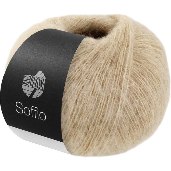 LANA GROSSA SOFFIO Häkelwolle, 215 m (flauschiges Lace-Garn aus Merino- & Baumwolle), 25 g