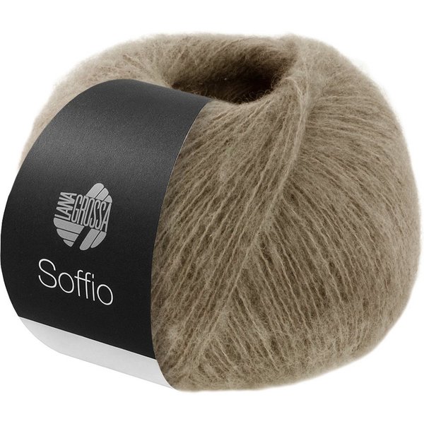 LANA GROSSA SOFFIO Häkelwolle, 215 m (flauschiges Lace-Garn aus Merino- & Baumwolle), 25 g