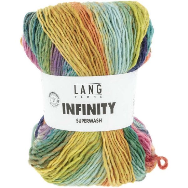 LANG YARNS INFINITY Häkelwolle, 260 m (100 Gramm), Merinowolle mit unregelmaßigen Farbverläufen mulesingfrei