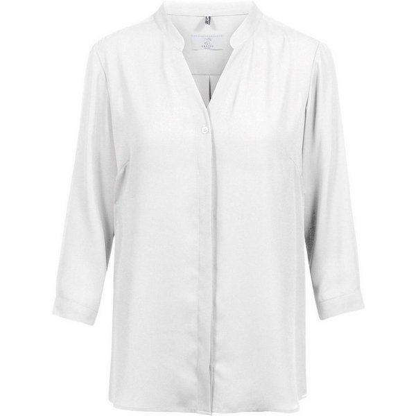 GREIFF Langarmbluse Greiff CHIFFON Damen Chiffon-Bluse 3/4-Arm V-Neck Regular Weiß 48