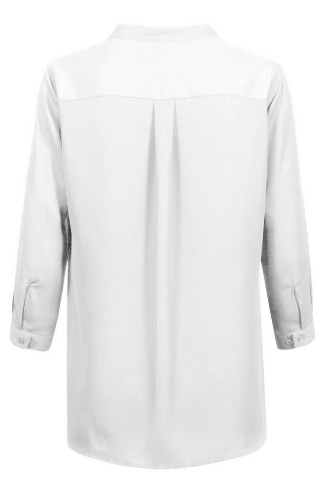 GREIFF Langarmbluse Greiff CHIFFON Damen Chiffon-Bluse 3/4-Arm V-Neck Regular Weiß 48 – Bild 2 von 3