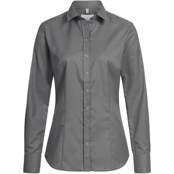 GREIFF Langarmbluse Greiff Modern with 37.5® Damen Bluse Langarm Kent Regular Fit Grau
