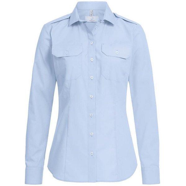GREIFF Langarmbluse Greiff SIMPLE Damen Pilotbluse Langarm Kent Regular-Fit Hellblau