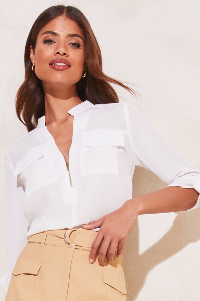 LIPSY Langarmbluse Lipsy Bluse mit Utility-Tasche, Regular (1-tlg) – Bild 3 von 5