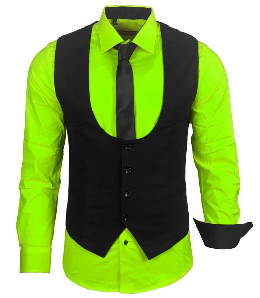 Baxboy Langarmhemd Baxboy Hemd/Weste/Krawatte Set Business Herrenanzug-Set HWKR B-101 – Bild 2 von 4