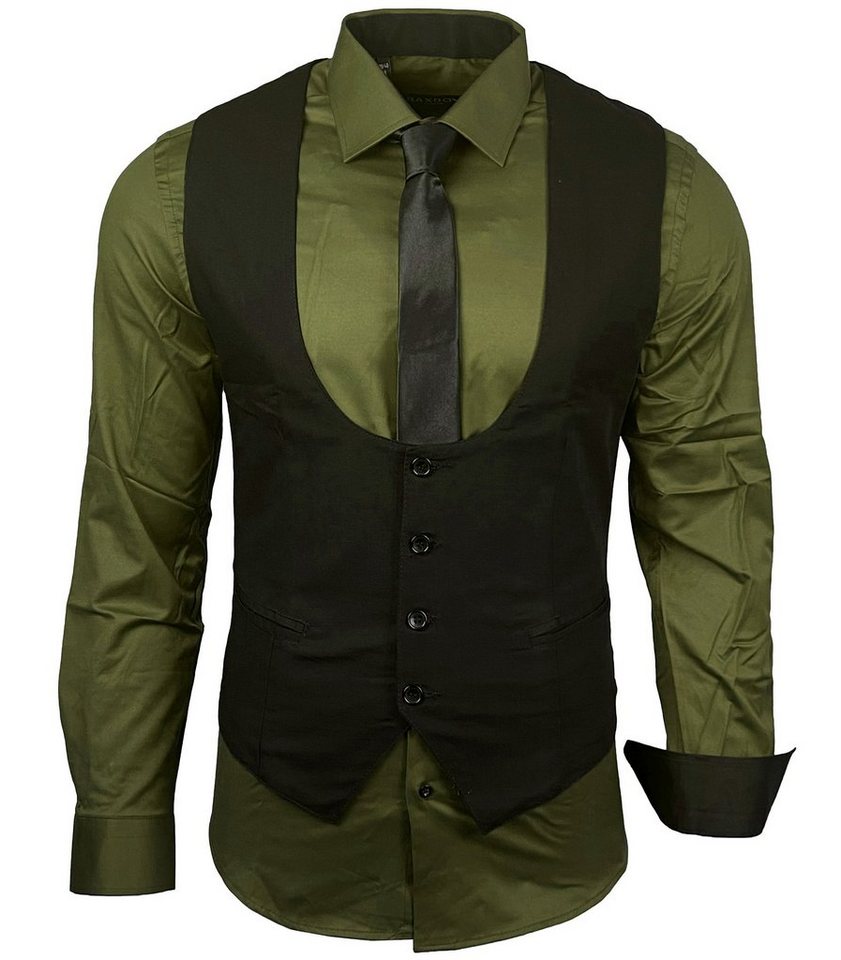 Baxboy Langarmhemd Baxboy Hemd/Weste/Krawatte Set Business Herrenanzug-Set HWKR B-101 – Bild 2 von 4