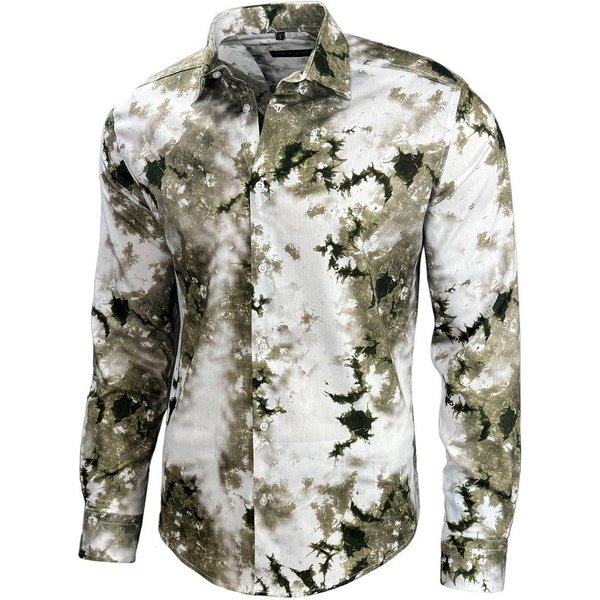 Baxboy Langarmhemd Baxboy Herren Batik Hemd Freizeitshemd Langarm Casual Shirt B-446