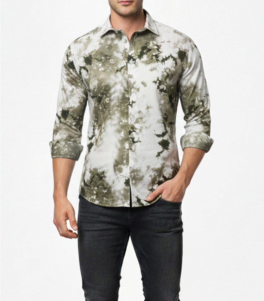 Baxboy Langarmhemd Baxboy Herren Batik Hemd Freizeitshemd Langarm Casual Shirt B-446 – Bild 2 von 5