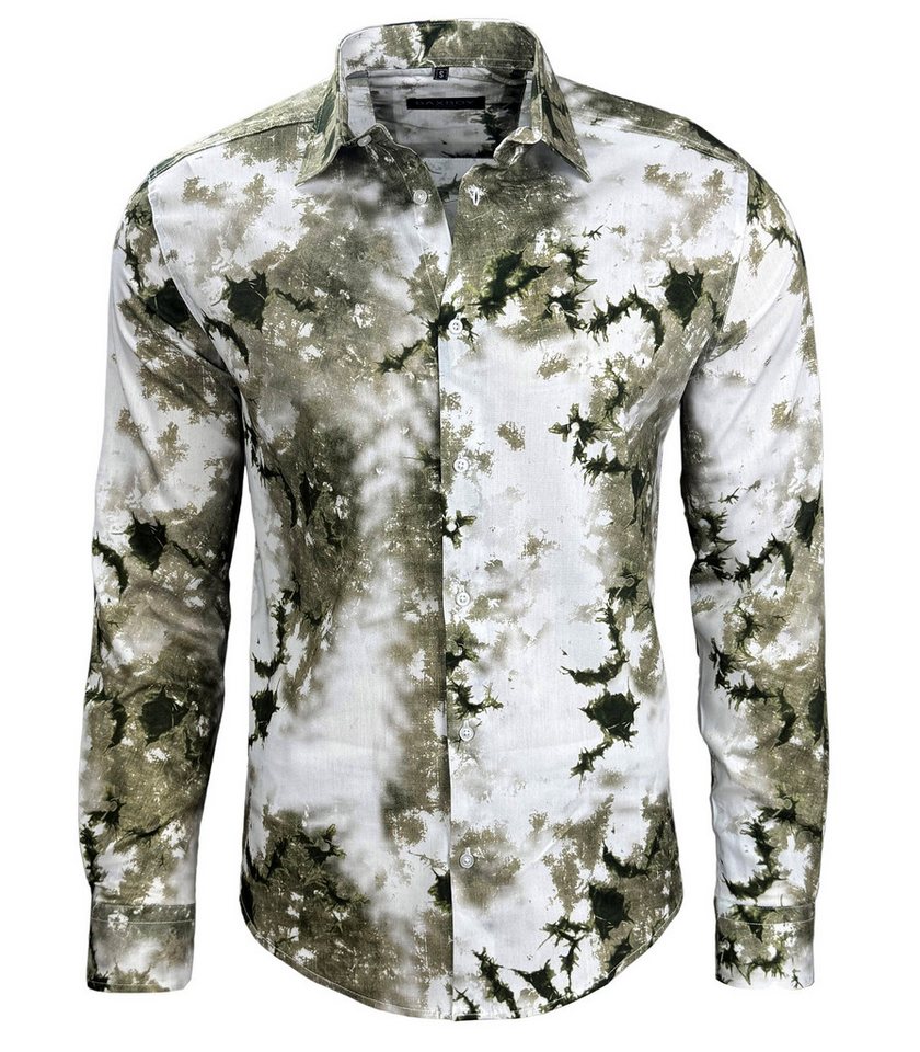Baxboy Langarmhemd Baxboy Herren Batik Hemd Freizeitshemd Langarm Casual Shirt B-446 – Bild 3 von 5