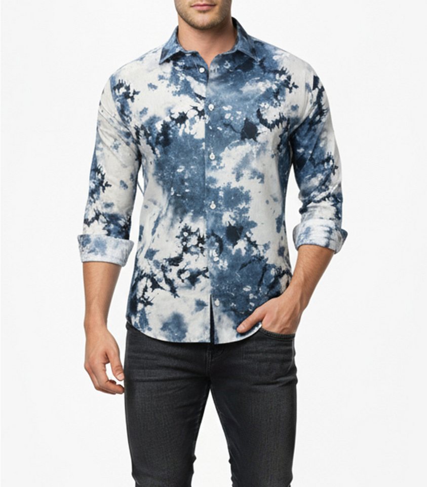 Baxboy Langarmhemd Baxboy Herren Batik Hemd Freizeitshemd Langarm Casual Shirt B-446 – Bild 2 von 5