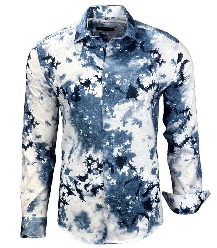 Baxboy Langarmhemd Baxboy Herren Batik Hemd Freizeitshemd Langarm Casual Shirt B-446 – Bild 3 von 5