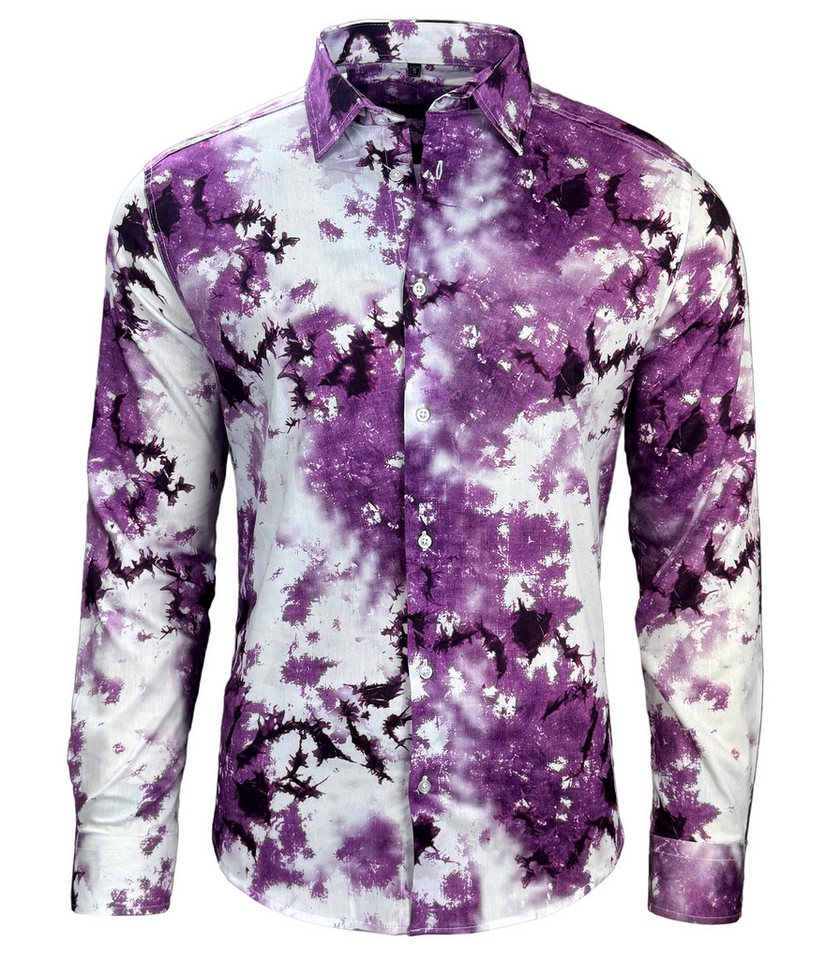Baxboy Langarmhemd Baxboy Herren Batik Hemd Freizeitshemd Langarm Casual Shirt B-446 – Bild 3 von 5