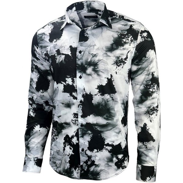 Baxboy Langarmhemd Baxboy Herren Batik Style Hemd Freizeitshemd Langarm Casual B-447