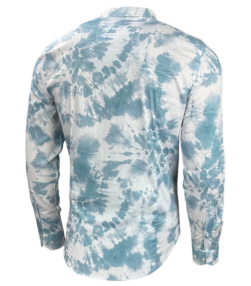 Baxboy Langarmhemd Baxboy Herren Geblümt Langarm Freizeithemd Hawaiihemd Batik B-448 – Bild 3 von 4