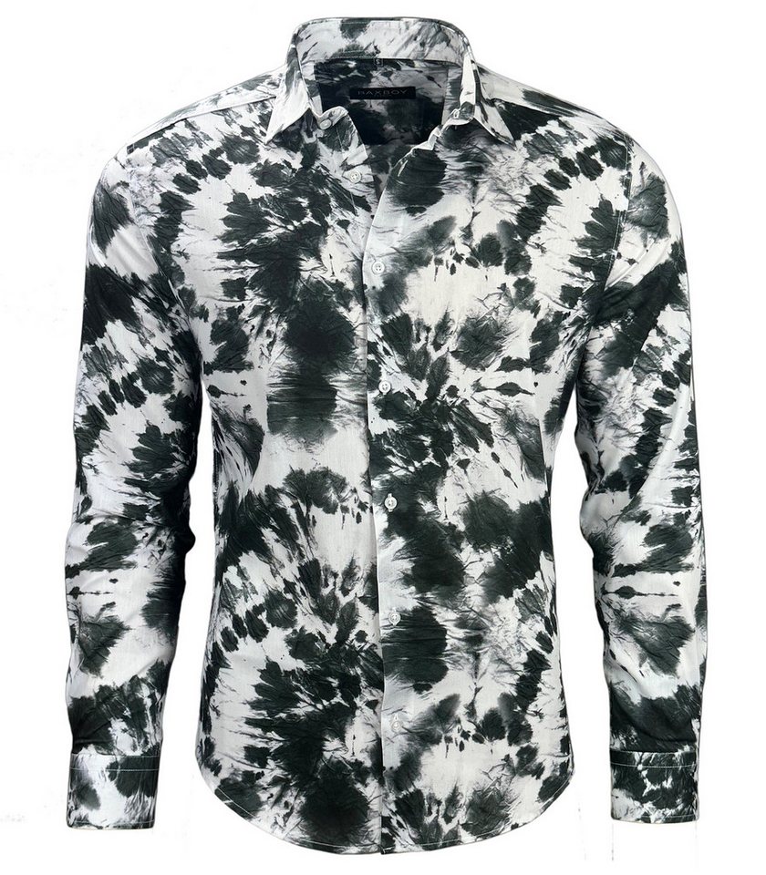Baxboy Langarmhemd Baxboy Herren Geblümt Langarm Freizeithemd Hawaiihemd Batik B-448 – Bild 2 von 4
