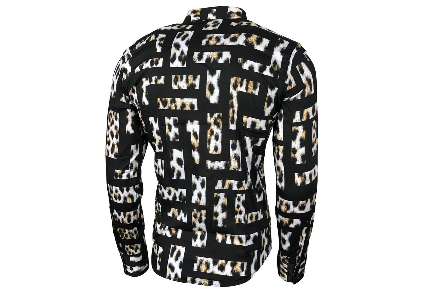 Baxboy Langarmhemd Baxboy Herren Hemd Freizeitshemd Langarm Blumen Casual Shirt – Bild 4 von 5