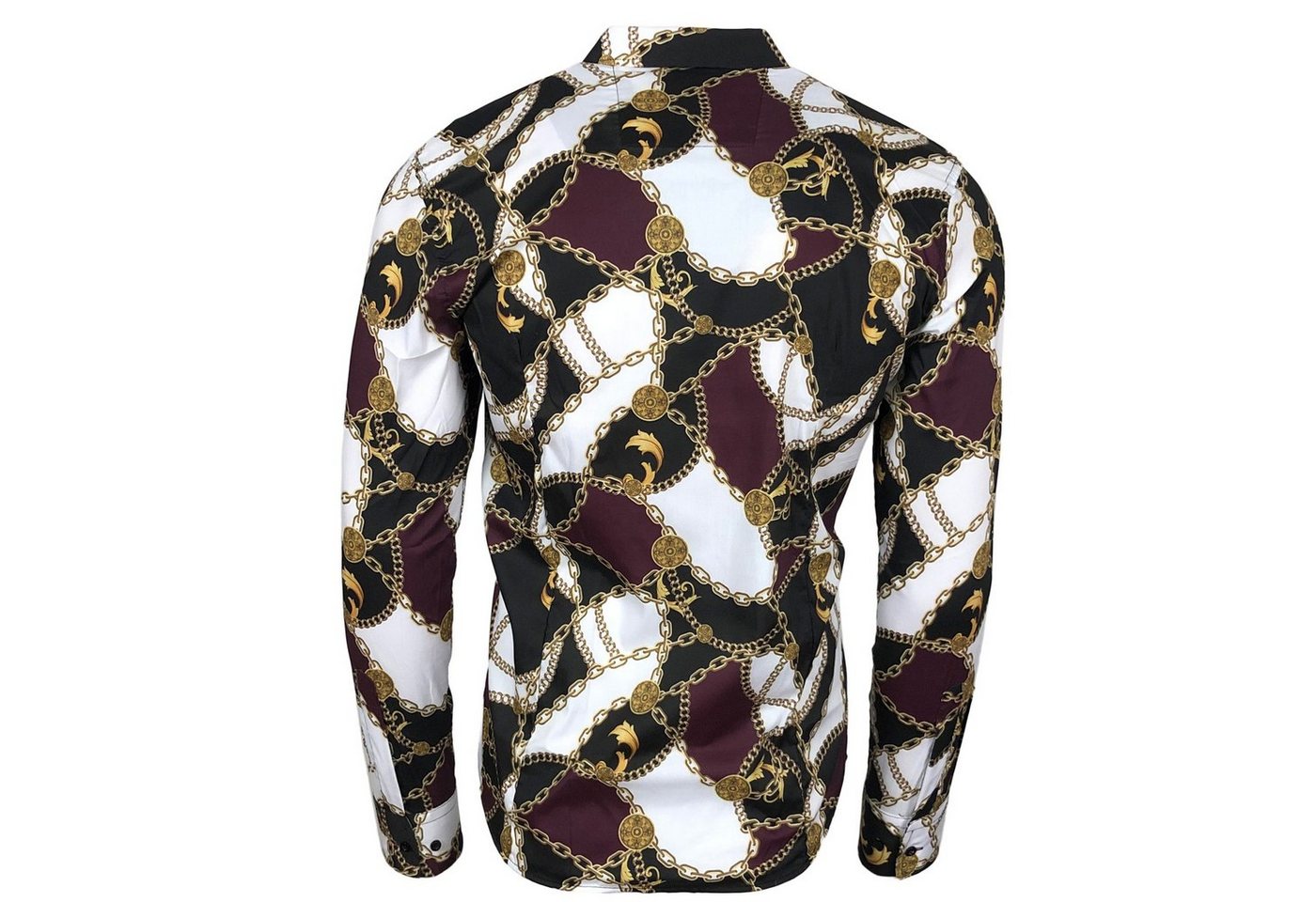 Baxboy Langarmhemd Baxboy Herren Hemd Freizeitshemd Langarm Blumen Casual Shirt – Bild 3 von 5