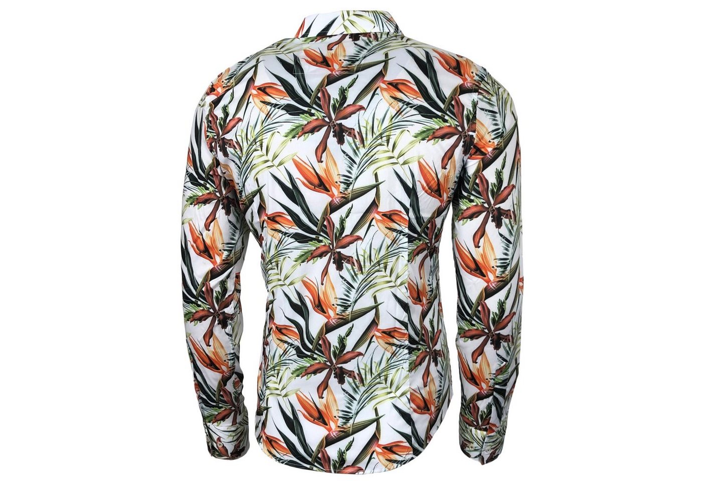 Baxboy Langarmhemd Baxboy Herren Hemd Freizeitshemd Langarm Blumen Casual Shirt – Bild 4 von 5
