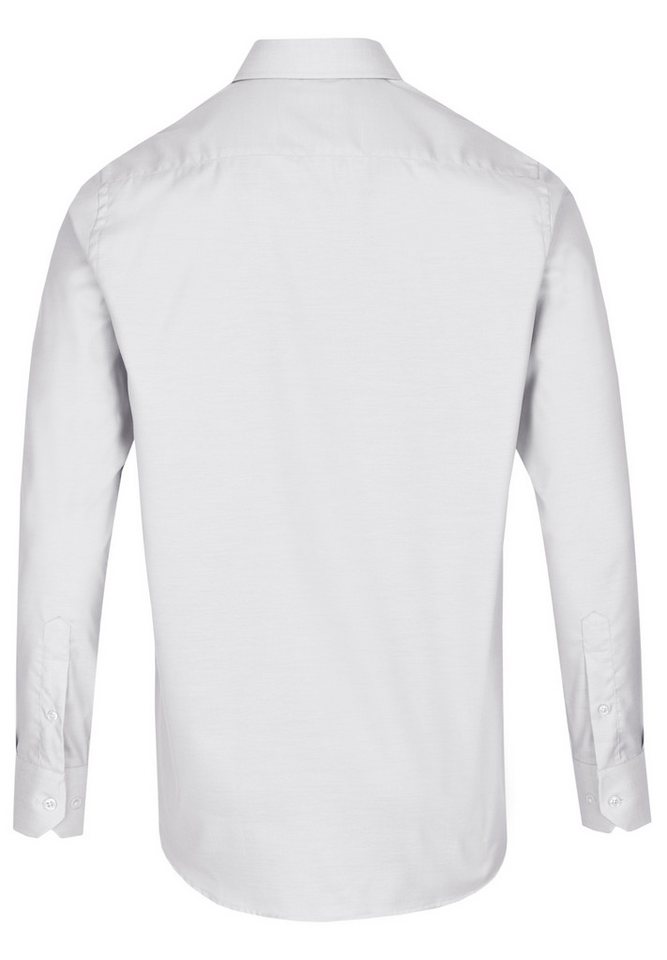 HECHTER PARIS Langarmhemd HECHTER Paris ESSENTIALS Herren Hemd Haifisch Shape-Fit Weiß – Bild 2 von 3