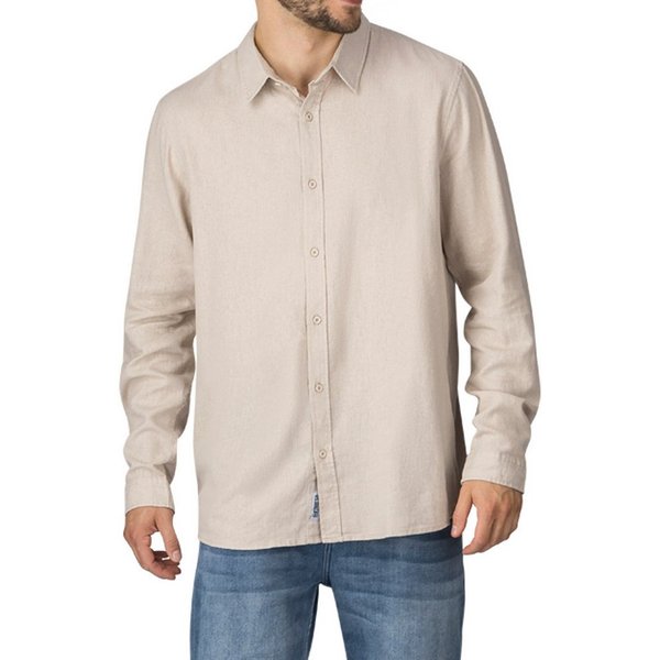 riverso Langarmhemd riverso Herren Leinen Hemd RIVFabio Regular Fit (1-tlg)