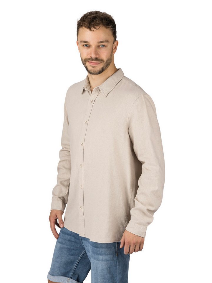 riverso Langarmhemd riverso Herren Leinen Hemd RIVFabio Regular Fit (1-tlg) – Bild 3 von 5