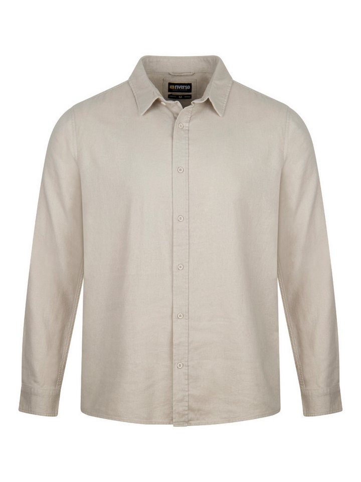 riverso Langarmhemd riverso Herren Leinen Hemd RIVFabio Regular Fit (1-tlg) – Bild 4 von 5