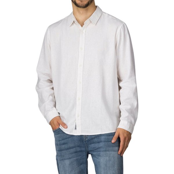 riverso Langarmhemd riverso Herren Leinen Hemd RIVFabio Regular Fit (1-tlg)