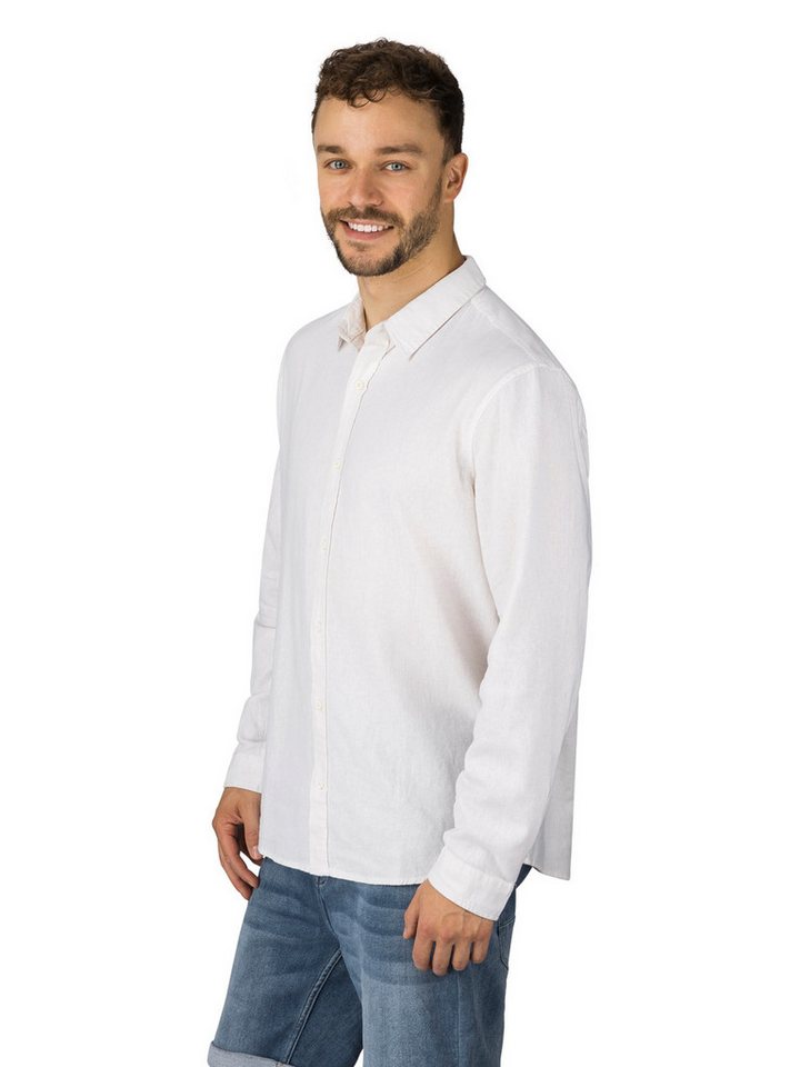 riverso Langarmhemd riverso Herren Leinen Hemd RIVFabio Regular Fit (1-tlg) – Bild 3 von 5