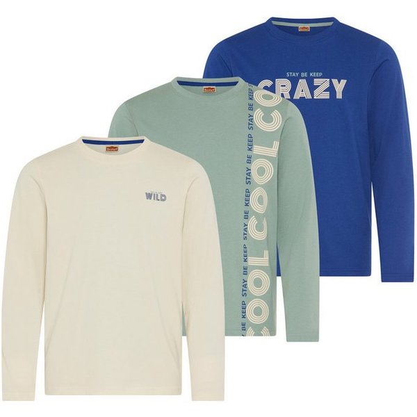 Scout Langarmshirt 3er Packung Shirt mit coolen Sprüche-Prints - NEU von SCOUT (Packung, 3) 3 Langarmshirts mit coolen Drucken: STAY COOL, STAY WILD, STAY CRAZY