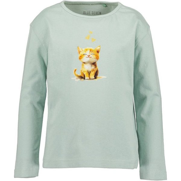 Blue Seven Langarmshirt Blue Seven Mädchen Langarmshirt Kätzchen Gletscher Grün. (1-tlg)