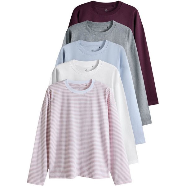 The Set Langarmshirt The Set 5 x Essentials Relaxed Fit Langarmshirts (5-tlg)