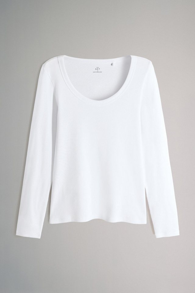 The Set Langarmshirt The Set gerippte Shirts mit U-Ausschnitt, 4er-Pack (4-tlg) – Bild 5 von 5