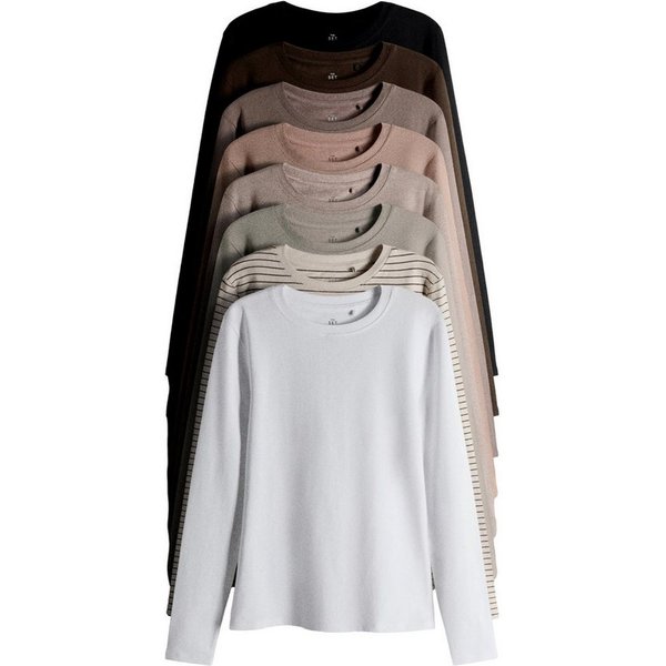 The Set Langarmshirt The Set Slim Fit Langarmshirts, 8er-Pack (8-tlg)