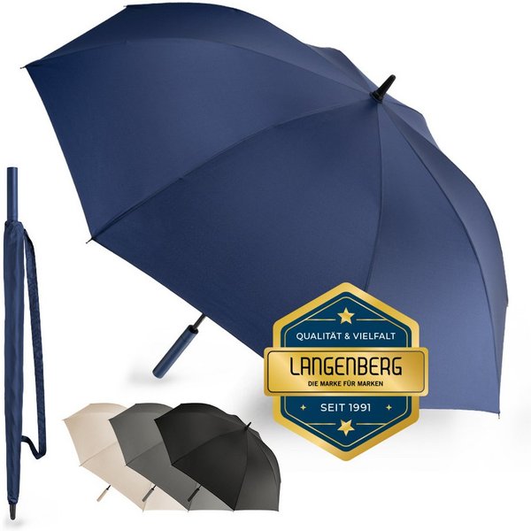 Langenberg Stockregenschirm XXL [Ø138 cm Spannweite] Windproof, Gastschirm PLAINE - LANGENBERG, ☑ Windproof-Funktion