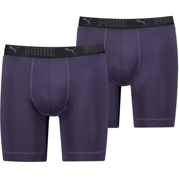 PUMA Langer Boxer PUMA MEN SPORT MICROFIBER LONG BOXERS 2P (2er Pack) mit Logo-Bund